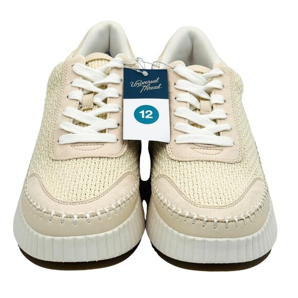 Universal Thread Womens Light Beige Platform Sneakers Size 12 Textured Knit NWD - Picture 1 of 9